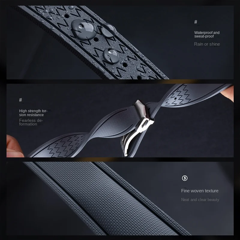 Cinturino per orologio in gomma morbida FKM di alta qualità 20mm 21mm 22mm Cinturino universale a sgancio rapido con estremità piatta per Omega IWC Longines