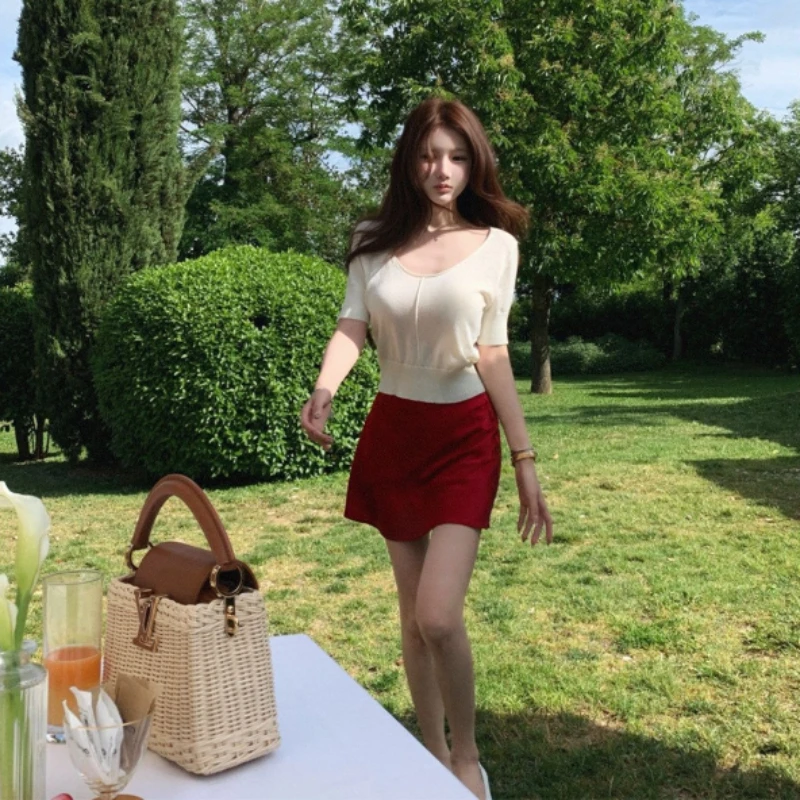 Women's 2026 Summer Satin Old Money A-Line High Waist Mini Skirt Elegant Korean Chic Preppy Coquette Vintage Y2K Sweet Going Out