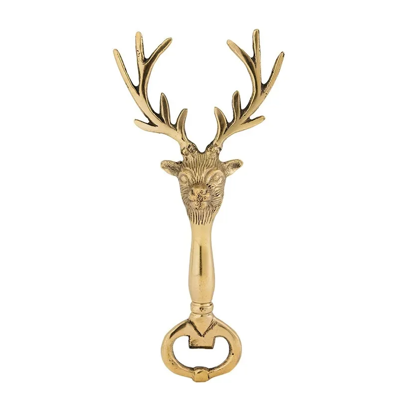 Jedi Home Furnishing Light Luxury Brass Creative Styling Elk Bottle Opener Living Room Dining Room Ornament Personalized