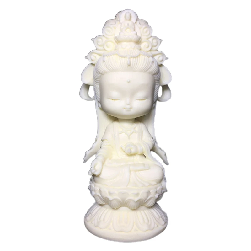 

Ceramic Guanyin Sculpture Hand Carved Figurine Craft Display Ornament