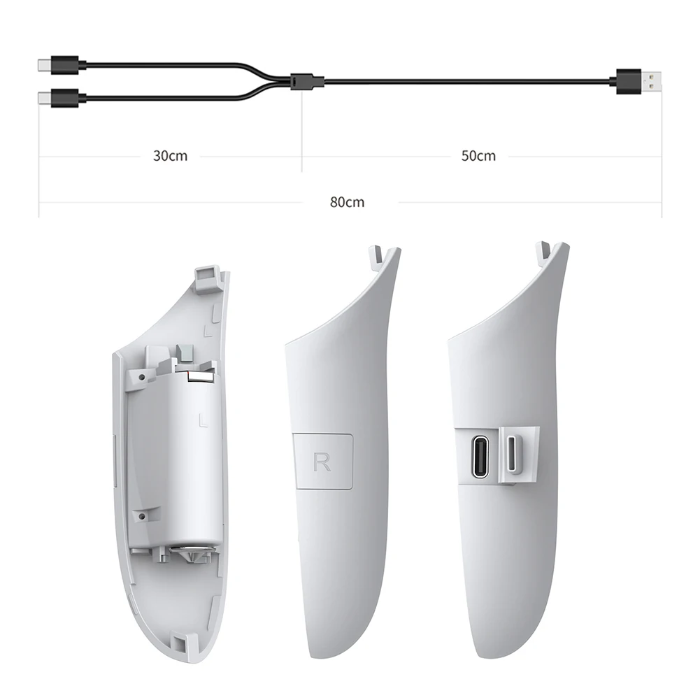

Зарядные держатели для контроллеров (правый и левый) с крышками для аккумуляторов для Meta Quest 3S/3, аксессуары