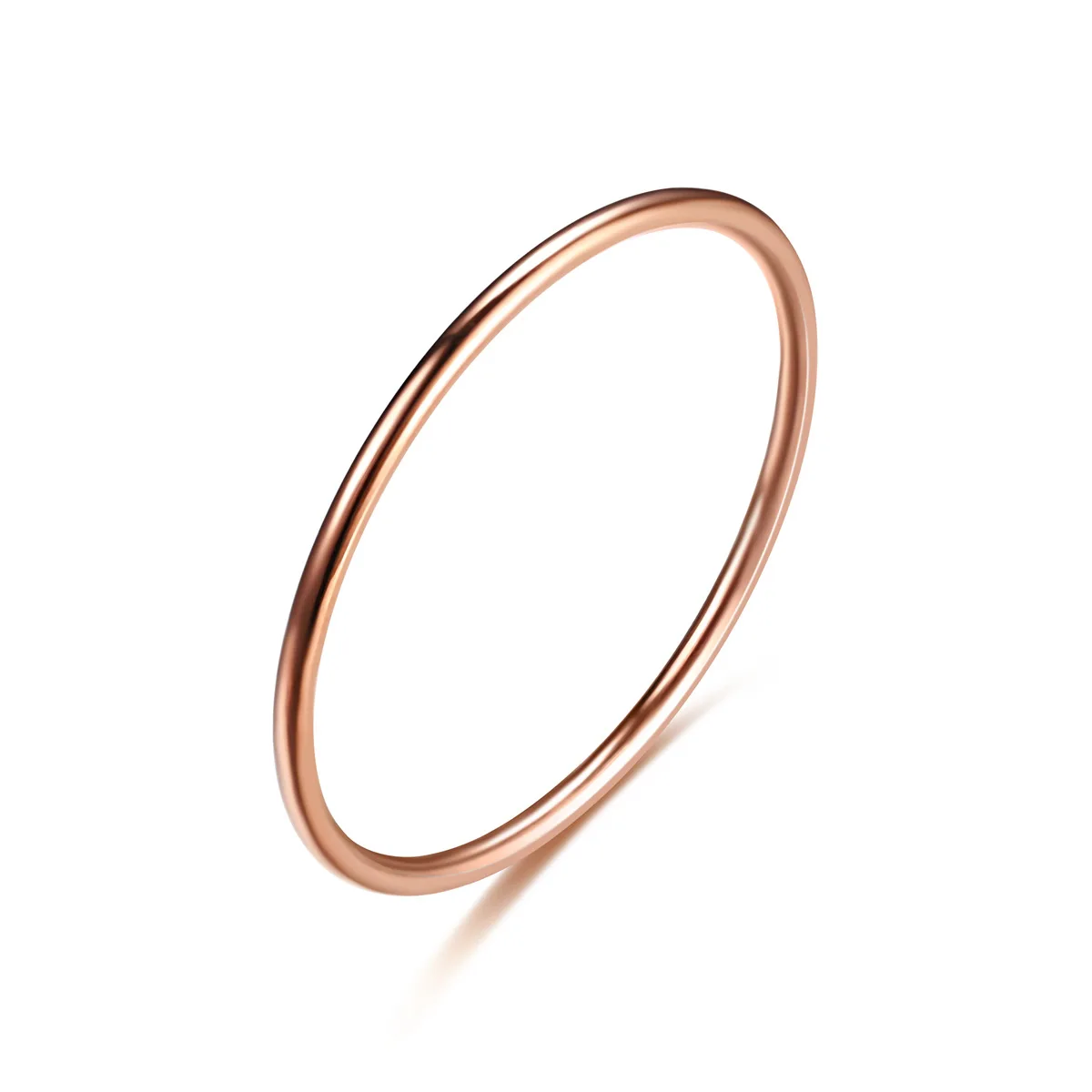 1MM Thin Stainless Steel Couple Rings Set Silver & Rose Gold Color Simple Fashion Finger Ring for Women Charm Jewelry Gift