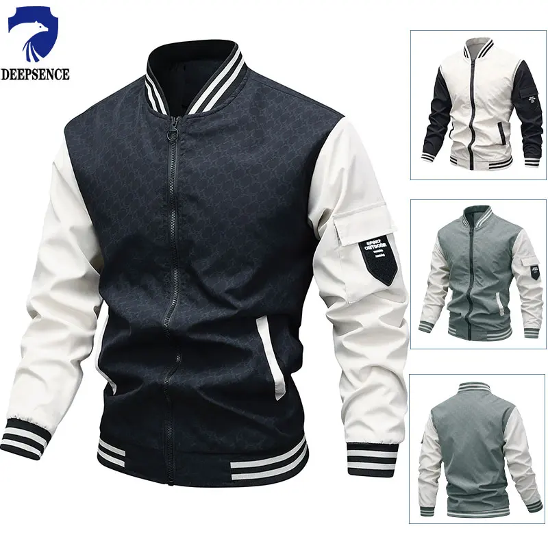 2024 Men's Jacket Spring and Autumn Casual Floral Fashion Slim New Baseball Jacket Side Pocket Colorblock Jacket M-5XL Tops