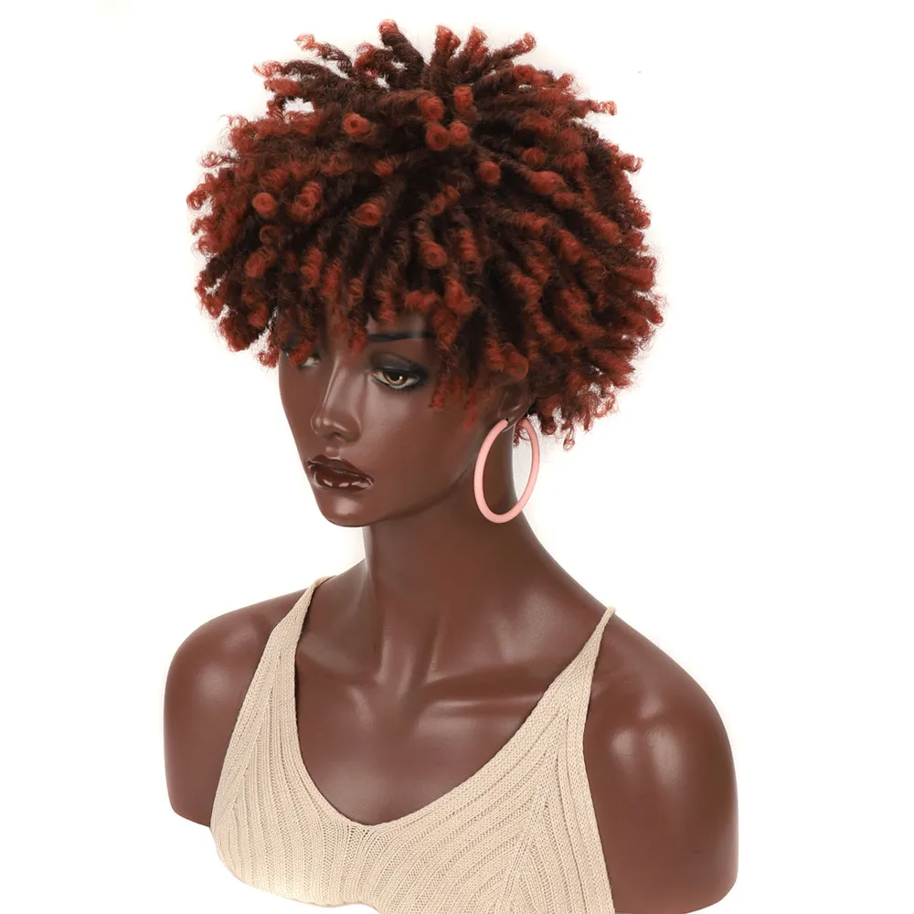 SQRDGQ Synthetic Crochet Hair Wigs for Black Women  Afro Dreadlocks Woman Wigs High Quality Short Wig Female