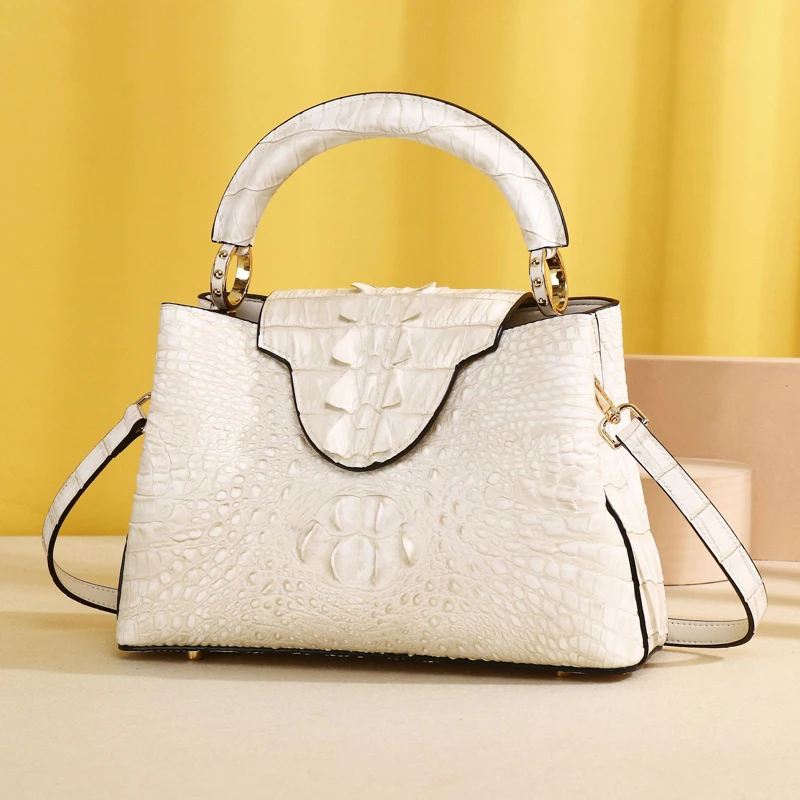 Luxury Brand Women's Handbag 2026 Genuine Leather Crocodile Pattern Fashion High Quality Female Purse New Collection