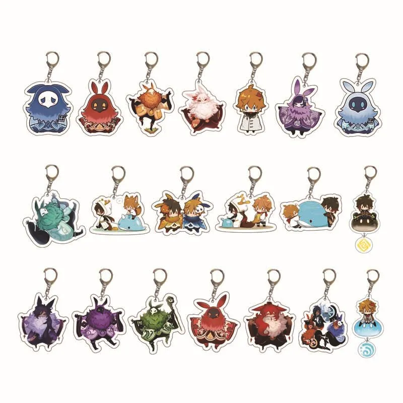 

Cute Abyss Order Abyss Mage Keychains Genshin Impact Monster Acrylic Keychain Kaedehara Kazuha Raiden Shogun Pendant