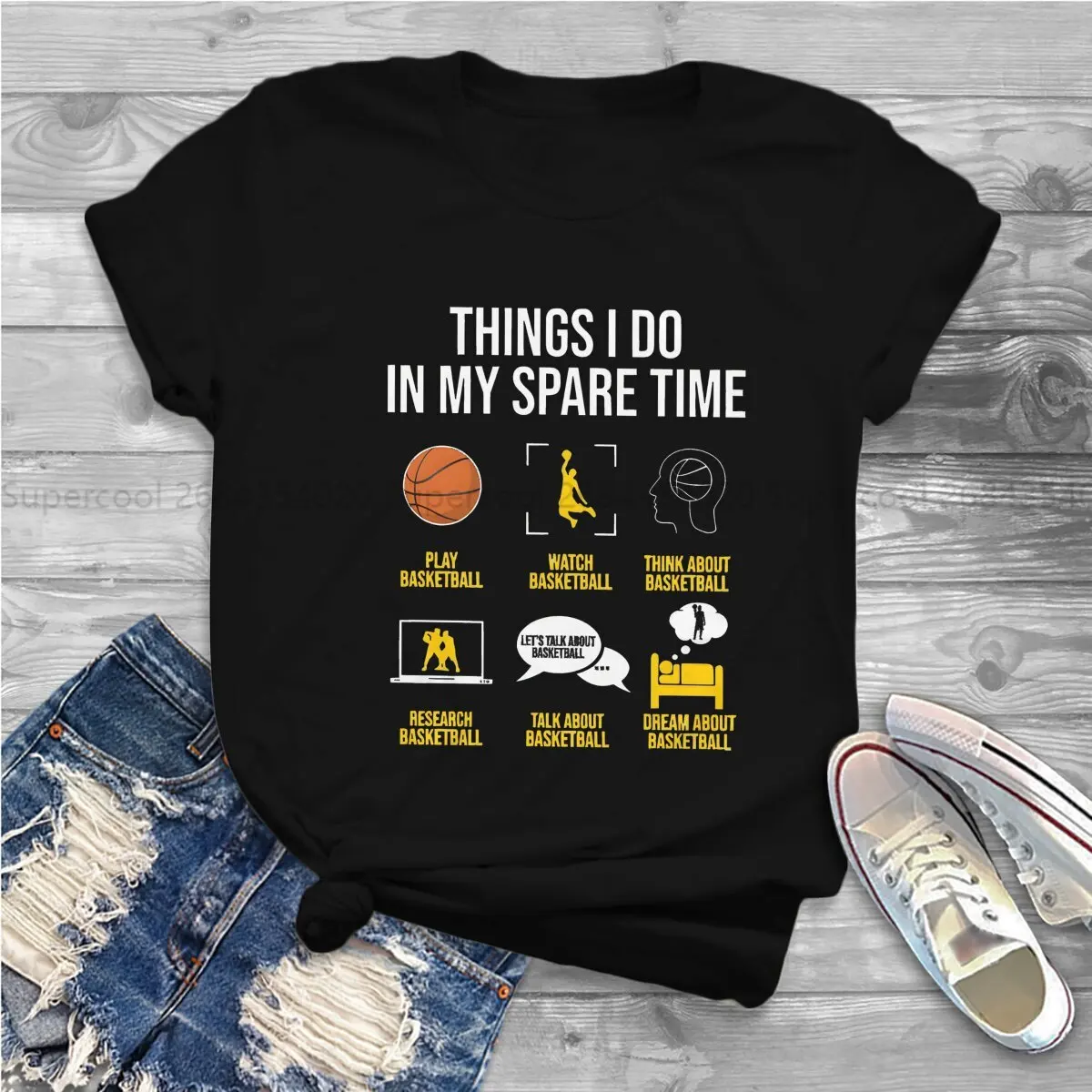 Things I Do In My Spare Time Special Polyester TShirt Basketball Sports Comfortable T Shirt Stuff