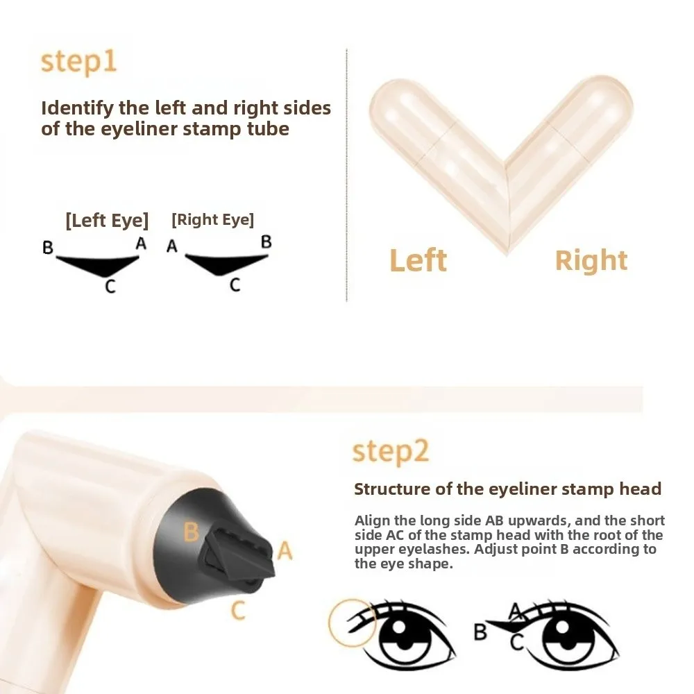 New Waterproof Eyeliner Stamp Quick Dry Black Color Eye Liner Stamp Portable Rotatable Eyeliner Stamp Pen