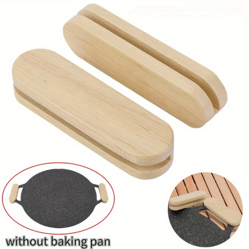 Solid Wood  Anti-Scald Pot Handle Grip Cover Anti-slip Heat Resistant Pot Clip Holder Sleeve For Frying Cast Iron Skillet Pan