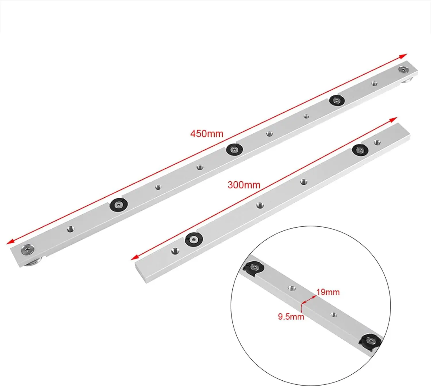 

1 set Aluminum Alloy Rail Track Table Saw Guide Bar Replaceable Accessories Woodworking Sturdy Track With Slot Precision Cutting