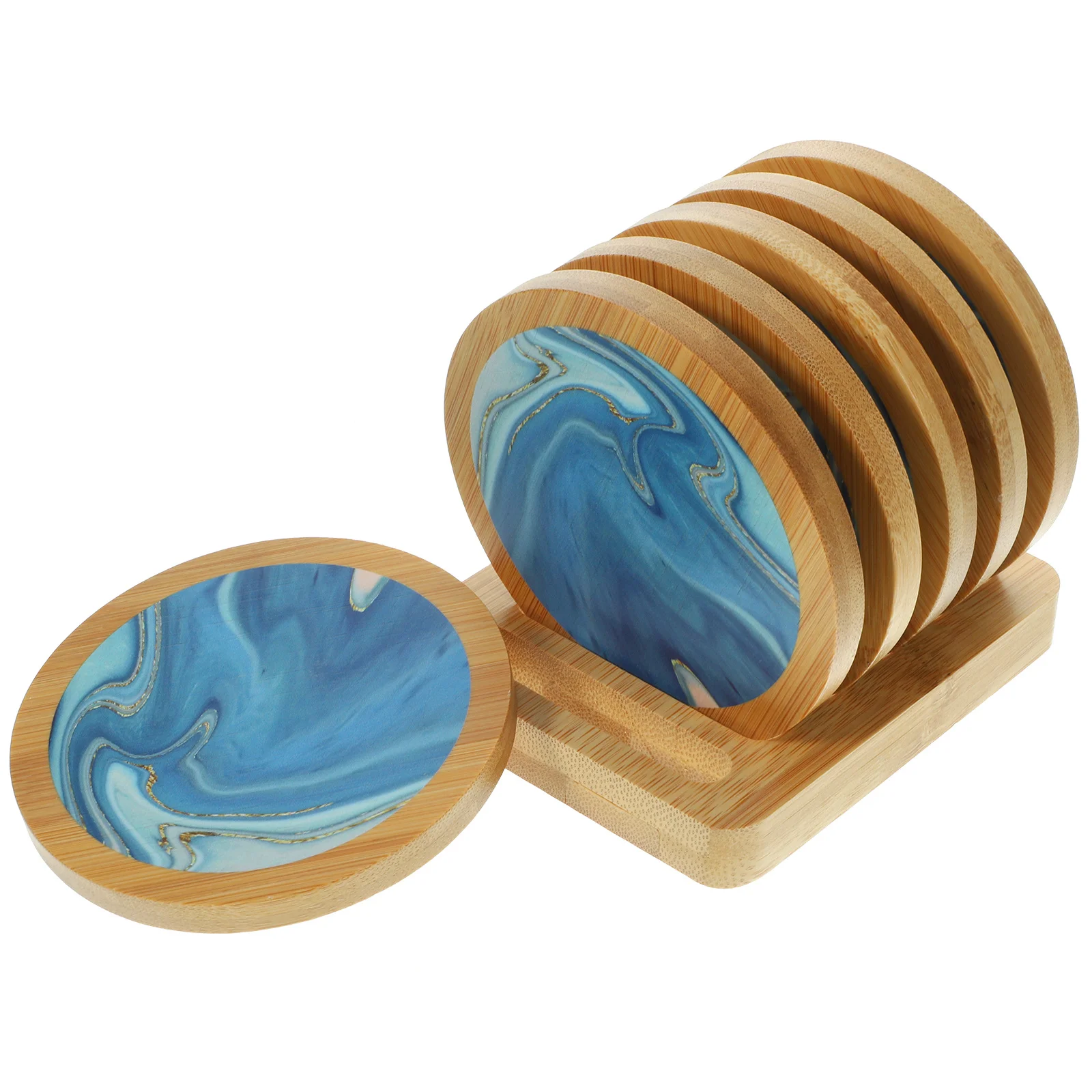 

1Set Wooden Cup Mat Round Table Coasters Heat Resistant Insulated Drink Holders for Home Restaurant Office Wooden Coaster