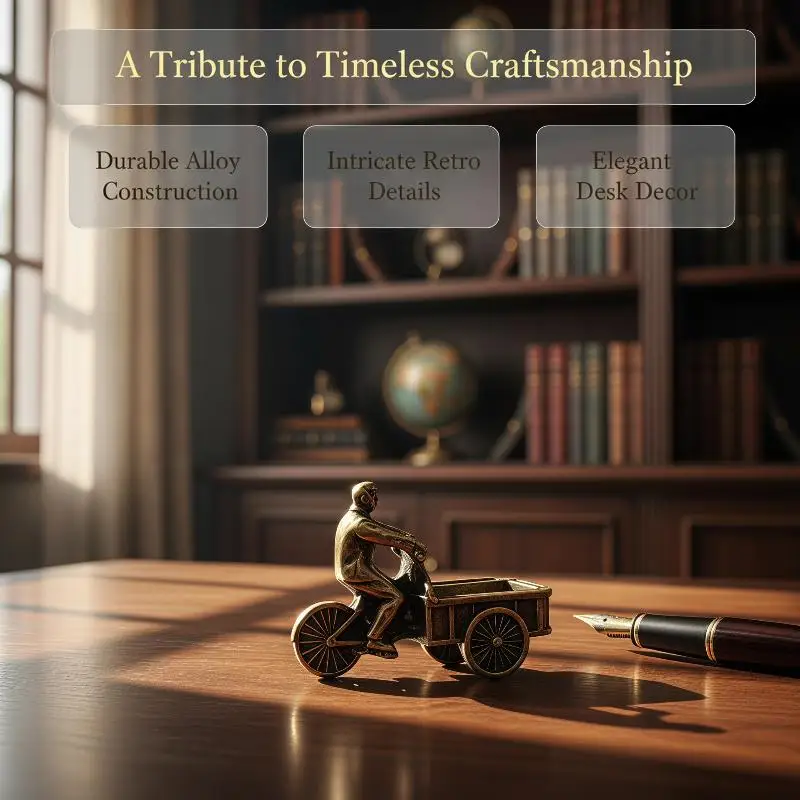 Vintage Metal Tricycle Figurine Antique Finish Exquisite Detail For Home Decor Collection Gift