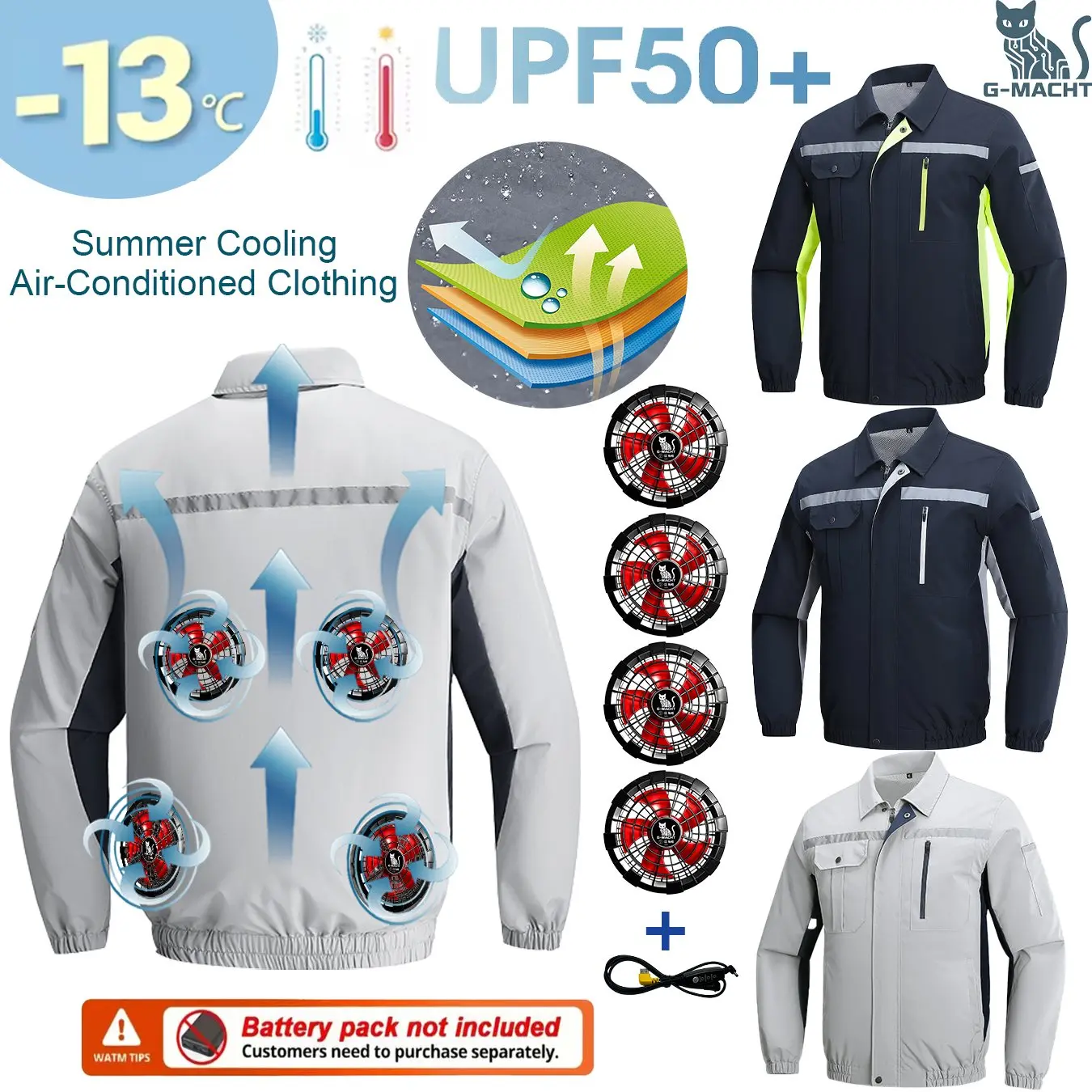 Colete de Resfriamento USB 12V/5V com Ventilador, Roupa de Ar Condicionado Respirável, Jaqueta Fresca de Verão para Homens e Mulheres, Resistente ao Calor para Trabalho ao Ar Livre e Pesca