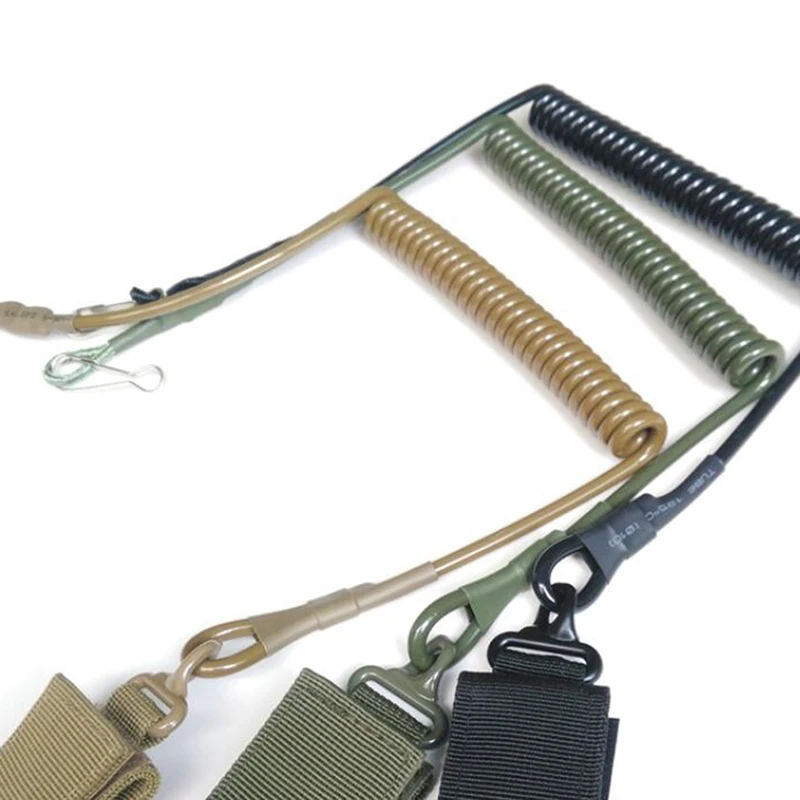 Elastic lanyard tactical anti-loss military spring safety belt anti-theft mountaineering backpack lanyard hunting accessories