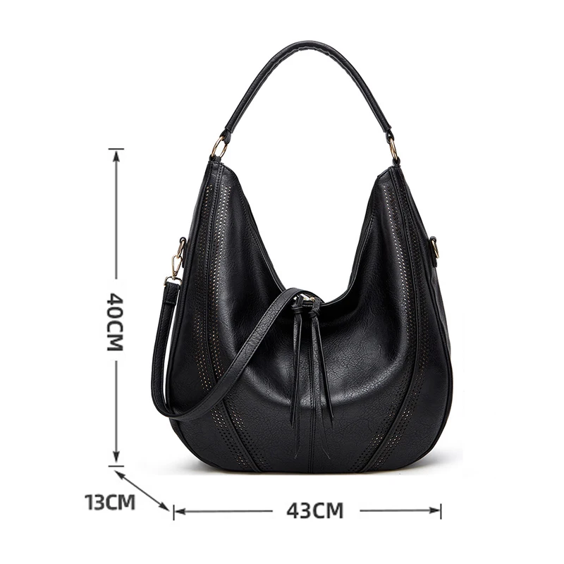 Retro Style Bags for Women 2024 New Luxury Pu Leather High-Capacity Shoulder Bag European American Fashion Women\'s Tote Bag A229