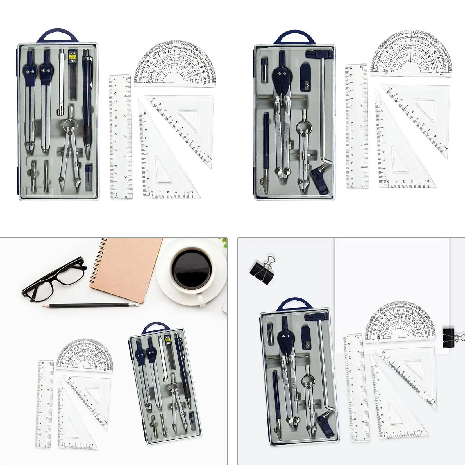 Geometry Set Set Squares Geometry Tools Multifunctional Compass for Mechanical School Engineer Architecture Class Supplies