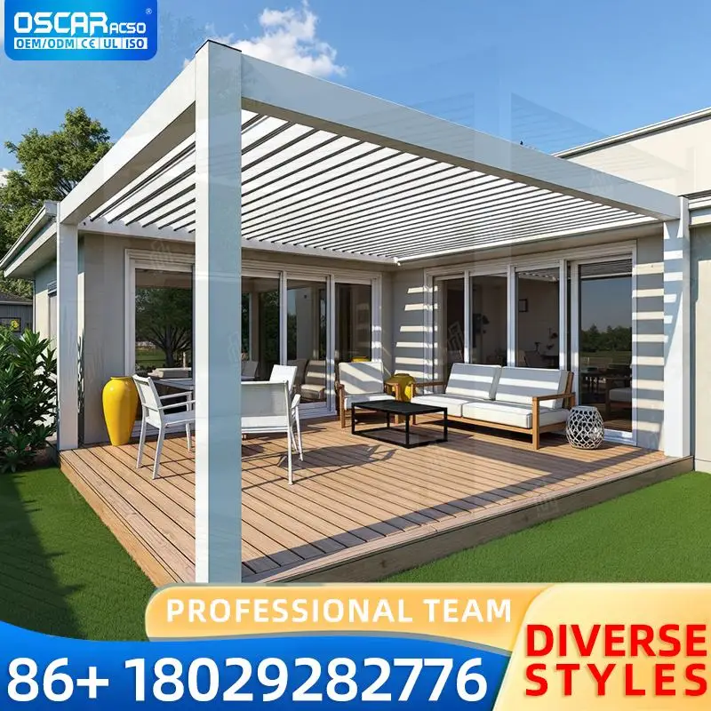 

Waterproof Outdoor 3x3m Electric Awning Louver Roof with Pressure Treated Alloy and Plastic Options for Garden Patio Balcony per