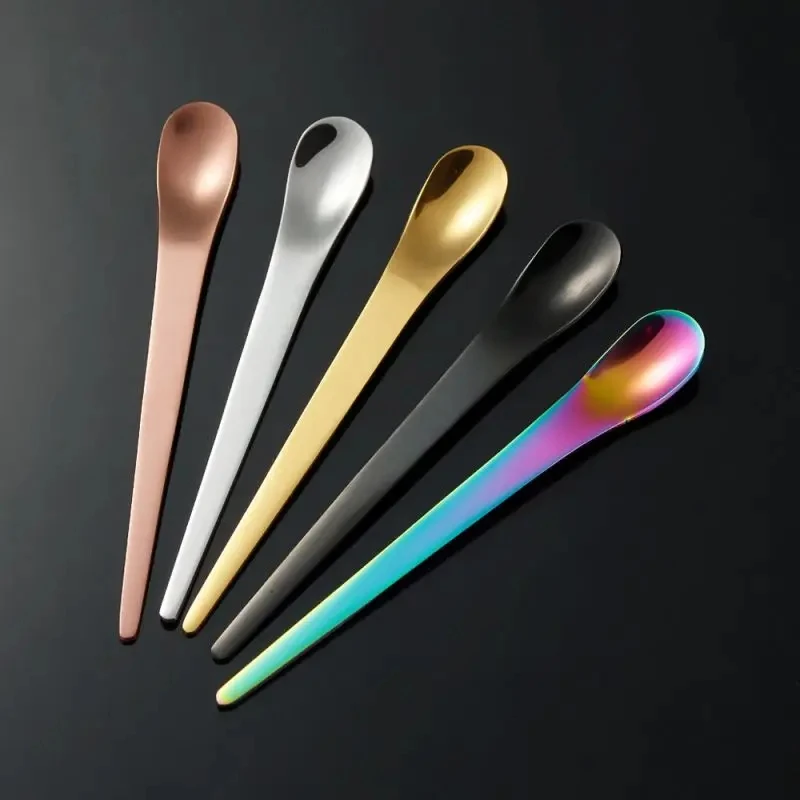 2pcs 430 Stainless Steel Ice Cream Spoon Dessert Spoon Coffee Stirring Spoon