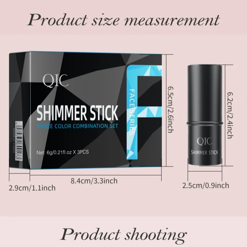 3-teiliger Make-up-Stick, feuchtigkeitsspendender Highlighter und Bronzer, Aufheller und Concealer, langanhaltender und glatter Gesichts-Highlighter