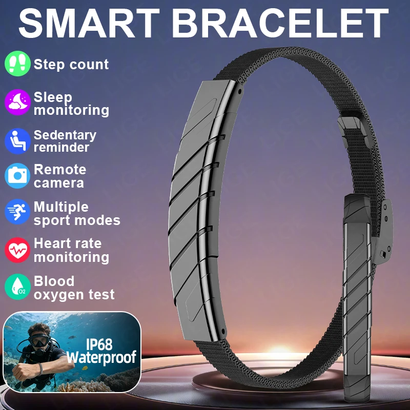 Multi-Sport Modes Smart Bracelet IP68 Waterproof Fitness Tracker Sedentary Reminder Heart Rate Monitor Wristband for iOS Android