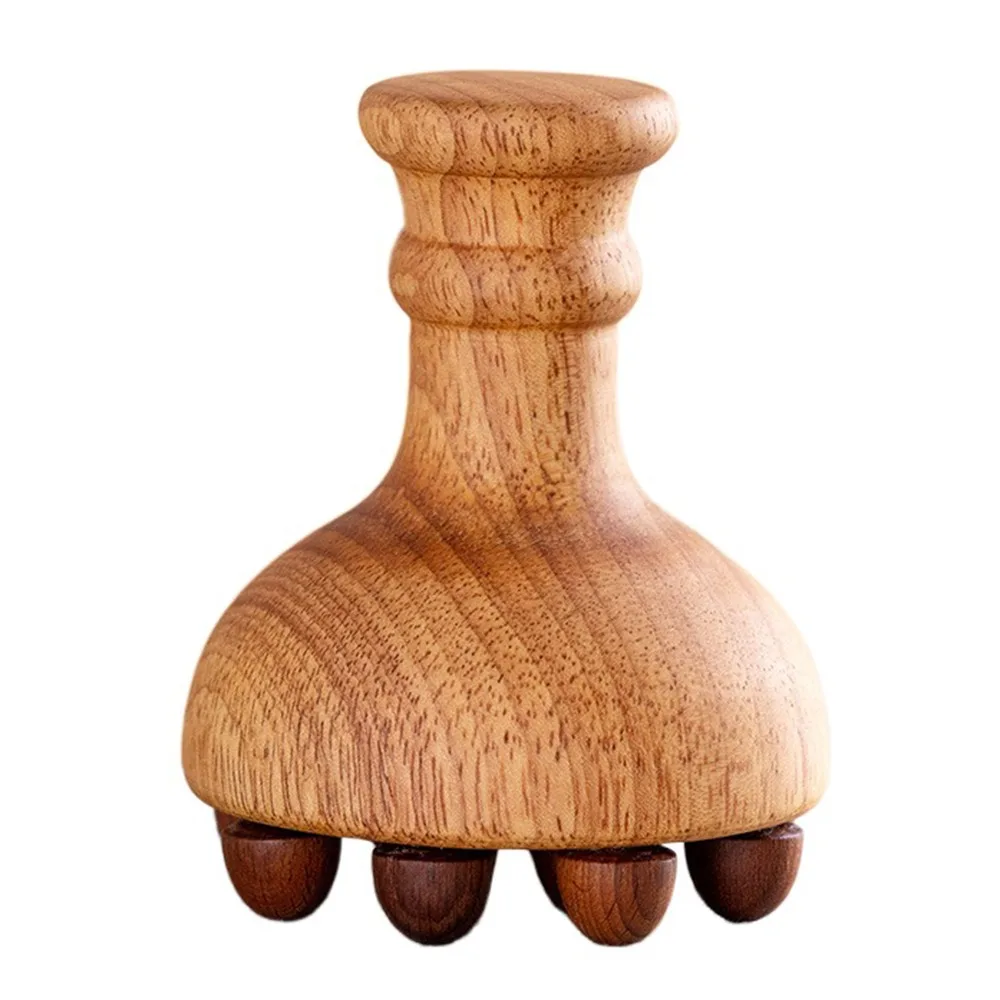 

12 Beads Wooden Mushroom Massager Eliminate Local Fat Anti Cellulite Scalp Massage Brush Slim Down Burrfree Gua Sha Brush