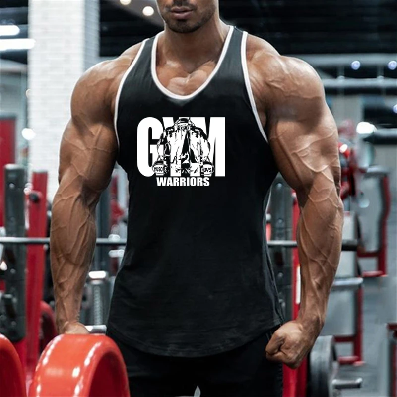 Gym Bodybuilding Workout Muscle Tank Tops Summer Cool Cotton Breathable Sleeveless T-Shirts Mens Fitness Running Sport Singlets