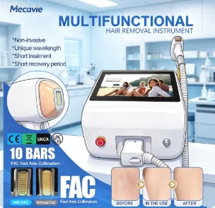 Mecavie 5 Wavelength Diode Laser Hair Removal Machine 5000W 10 Bars FAC Sapphire Cooling 2Y Warranty Multilingual Touch Screen H