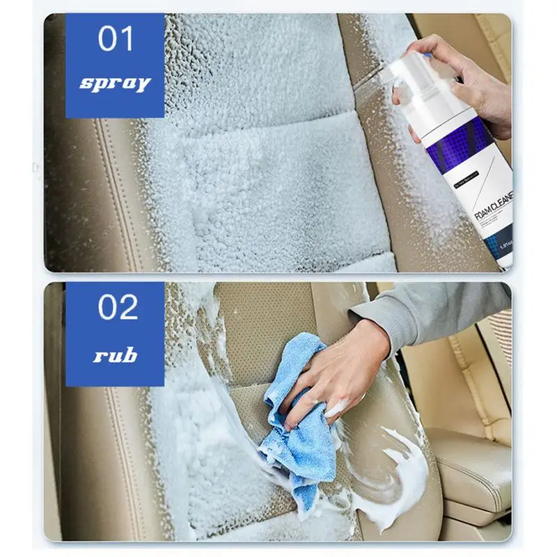 Detergente multifunzionale per schiuma per auto 30/120ml efficiente Spray detergente per interni auto efficace all'interno dell'auto detergente Spray per dettagli auto