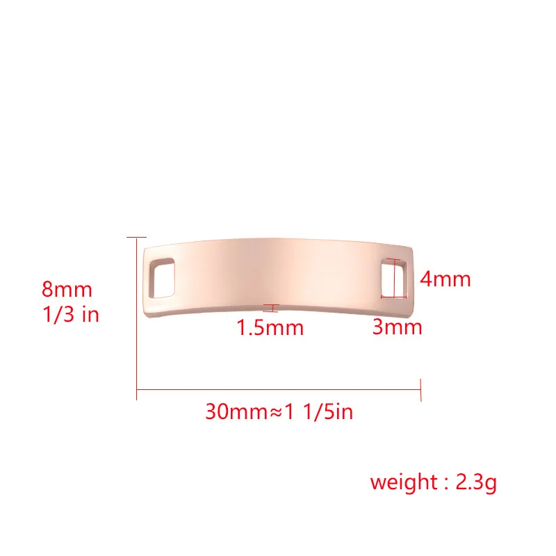 Stainless Steel Plate Blank For Engrave 2 Hole Metal Rectangle Plates Connector For Bracelet Necklace Mirror Polished 20pcs