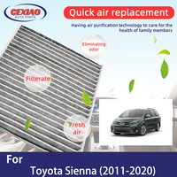 Car Cabin Air Filter  For Toyota Sienna 2011-2020 Auto Filters Carbon Fiber P3875WS 80219-SHJ-A01 80292-SDA-407 80292-SDA