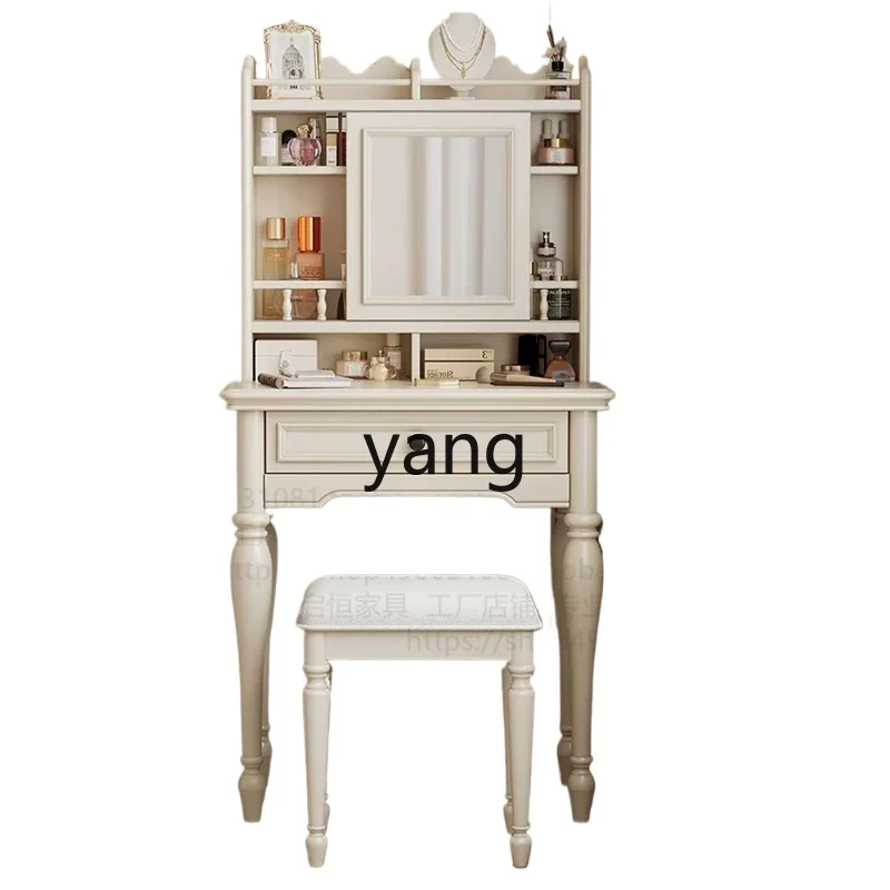 

LTT French cream solid wood dresser small apartment bedroom Internet celebrity white dressing table small dressing table