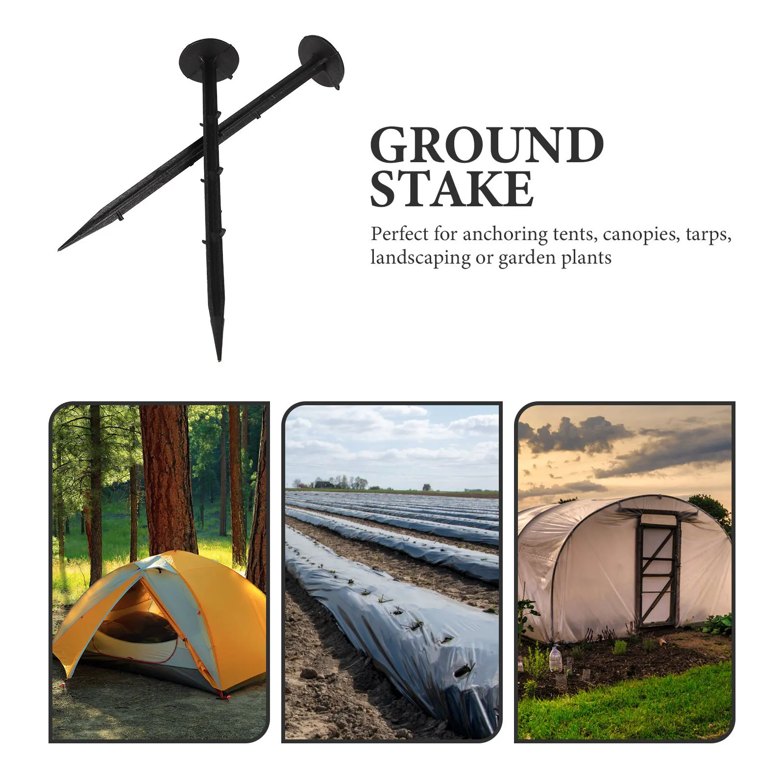 

100Pcs Ground Stakes Plastic Garden Pegs Strong Outdoor Lawn Tent Fixing Tools Camping Securing Accessories Plastic Ground Pegs