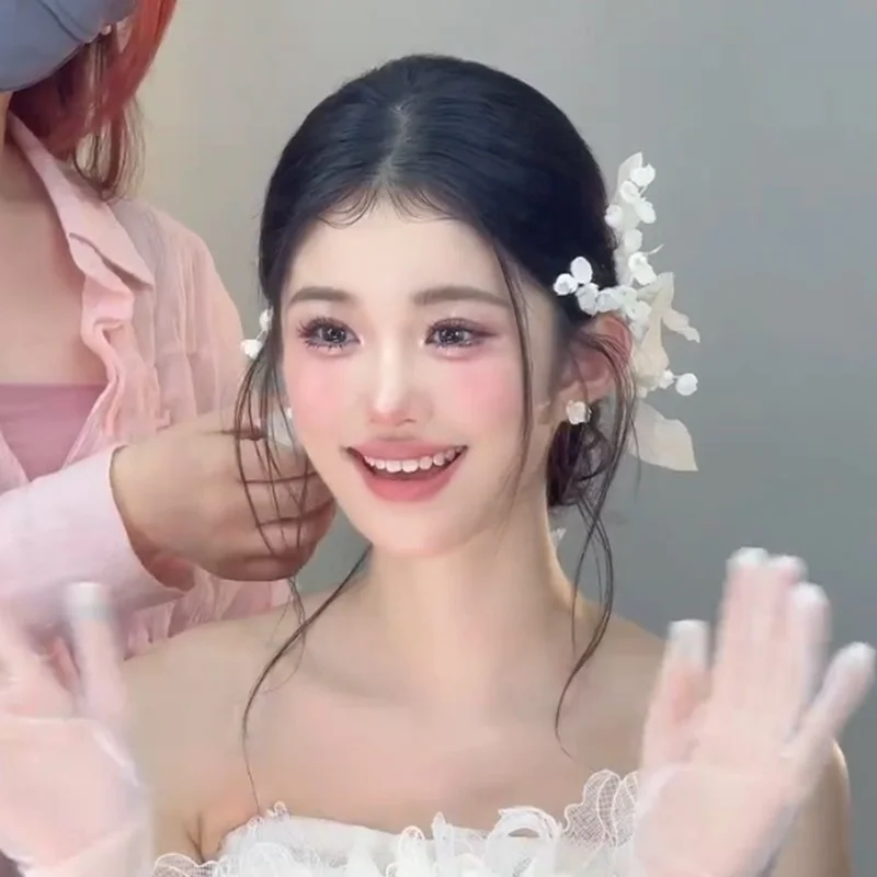 

2024 New Fairy T Wedding Headwear Ele Floral Hair Accories for Brides Beautiful Photoaphy Props Sli And Sophi...