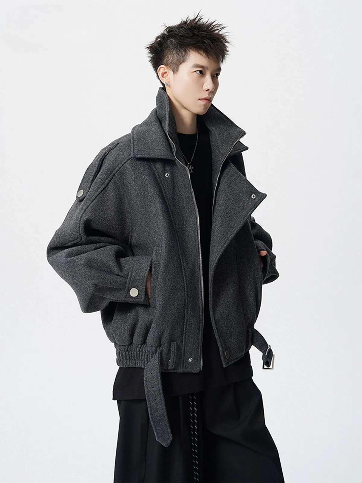 

Мужская куртка из шерстяной смеси, коричневая, с геометрическим узором «соты» (шестиугольник)