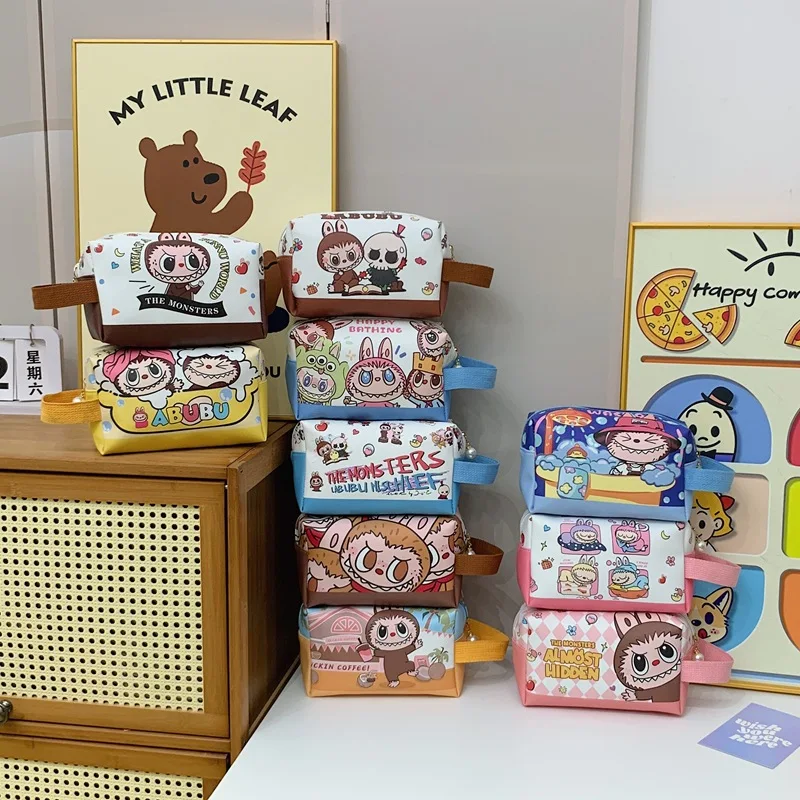 

Labubu Makeup Pencil Case Cute Large Capacity Multi-Layer Storage Stationery Organizer Waterproof Fabric Bag for Girls Teens