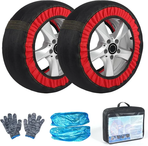 Imagen 1 del producto Cadena de neumáticos de emergencia, calcetines para nieve, cadenas antideslizantes de invierno, cadenas de nieve para ruedas de coche, accesorio de seguridad para coche/SUV/neumático de coche deportivo