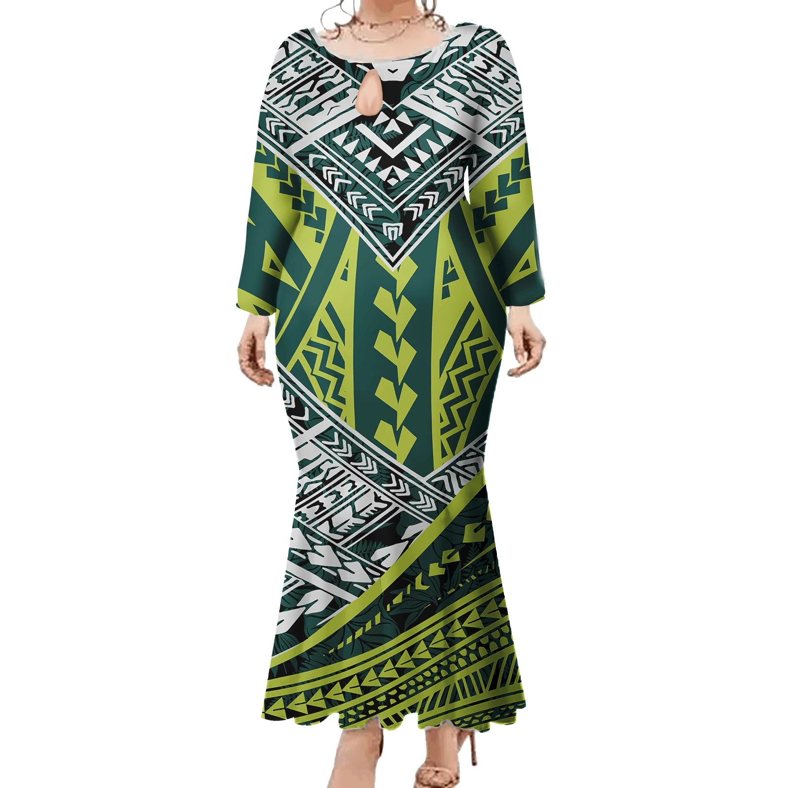 

Polynesia Tribal Design Sexy Dress Custom Pacific Island Pattern Prom Party Women Fashion Mermaid Dress