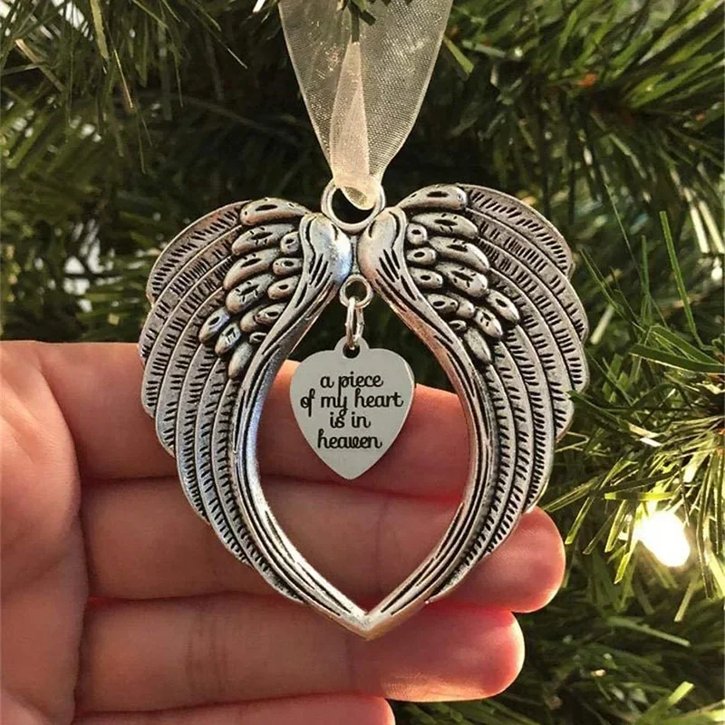 Angel Wings Pendant Memorial Ornament Decor for Loss of Loved One Angel Wings Photos for Tree Decor