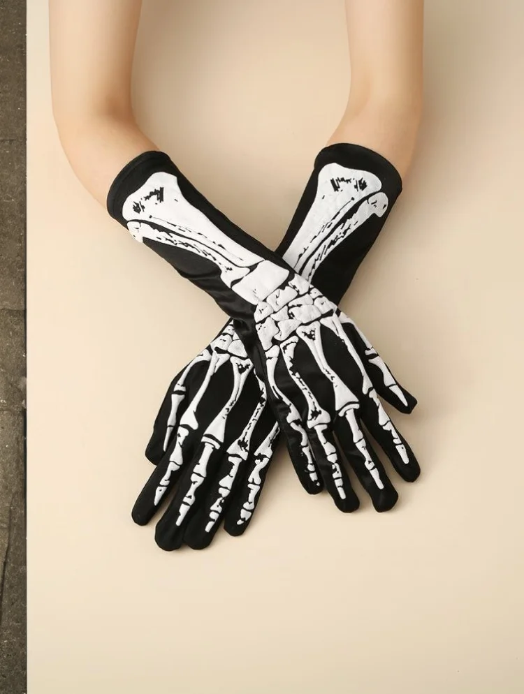 Gants Squelette Noirs – Accessoire Halloween – photo 9