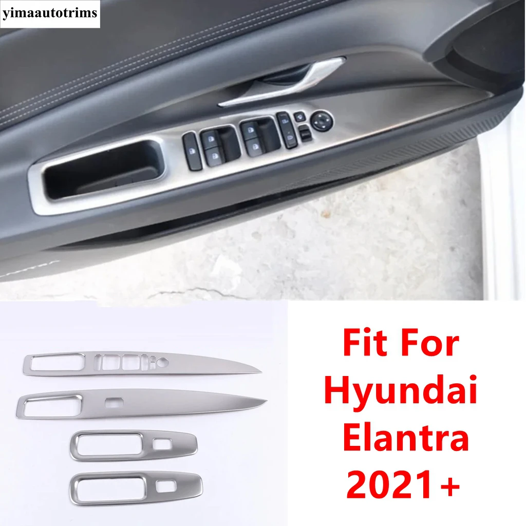 

Car Inner Door Armrest Window Glass Lift Button Switch Panel Cover Trim Accessories Interior Fit For Hyundai Elantra 2021 - 2023