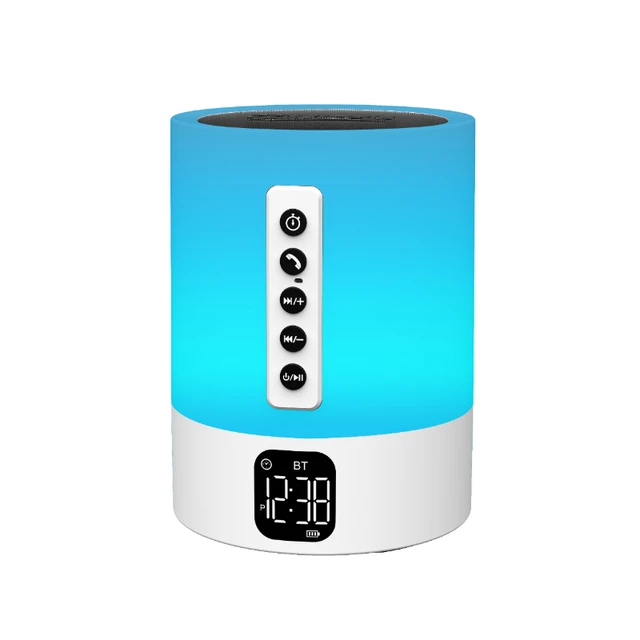 MUSKY DY29S High Quality Mini Wireless Bedside Table Touch Lamps Led Light  Alarm Clock Blue tooth RGB Speaker New Product Ideas - AliExpress