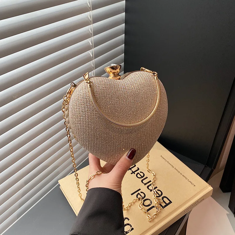 Crossbody Bag Niche Design Heart-shaped Small Bag Fashionable Handbag Korean Casual Sweet Cute Personality Solid