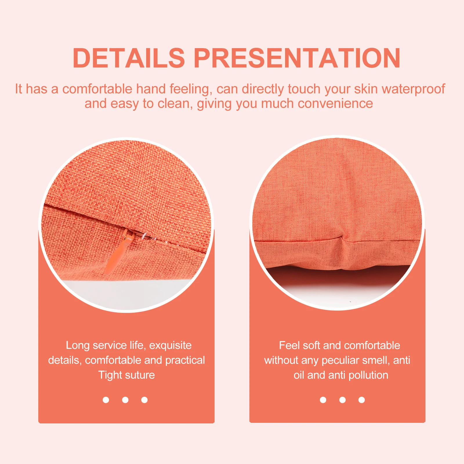 

Waterproof Pillow Cover Simple Style Fine Craftsmanship Outdoor Indoor Use Sofa Bed Cushion Cover for Library Coffee Shop