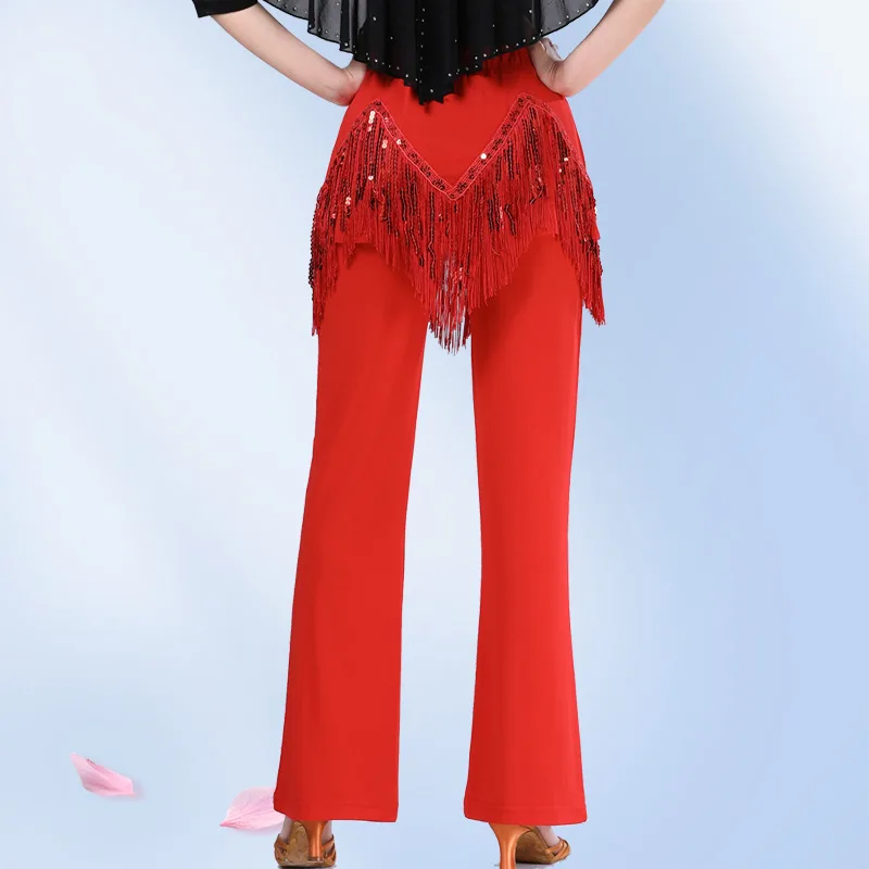 Pantalon seau droit personnalisé, Costume de danse latine pour dames, pantalon de danse de marin Gitaba, pantalon à pompon