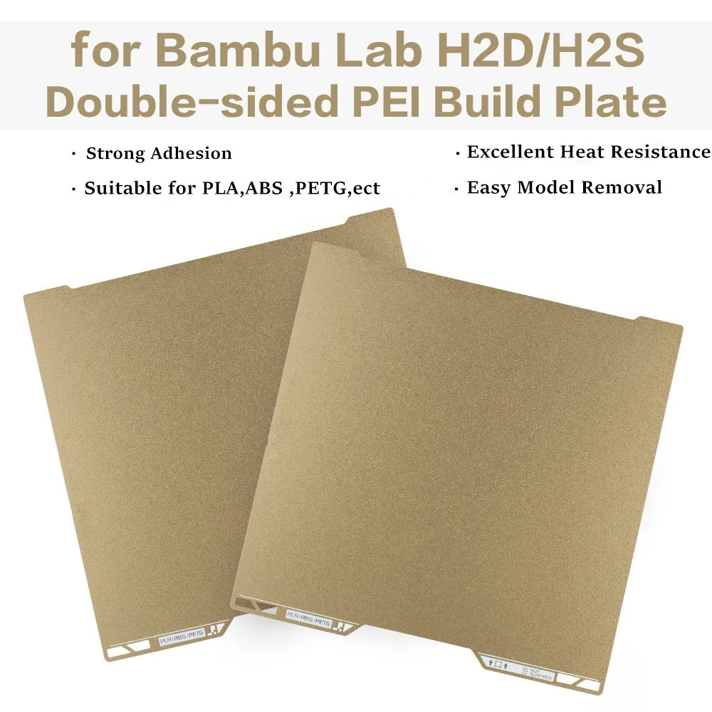 

Bambulab H2D Build Plate 355x325mm PEI Sheet Double Sided Textured PEI Flexible Spring Steel Heated Bed for H2S 3D Printer Bed