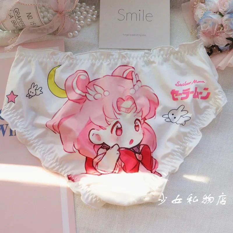 Kawaii Girl Lingerie Panty Underwear Women Panties Heart Cotton Underwear Cute Lolita Cartoon Printed Sexy Anime Brief for Girls