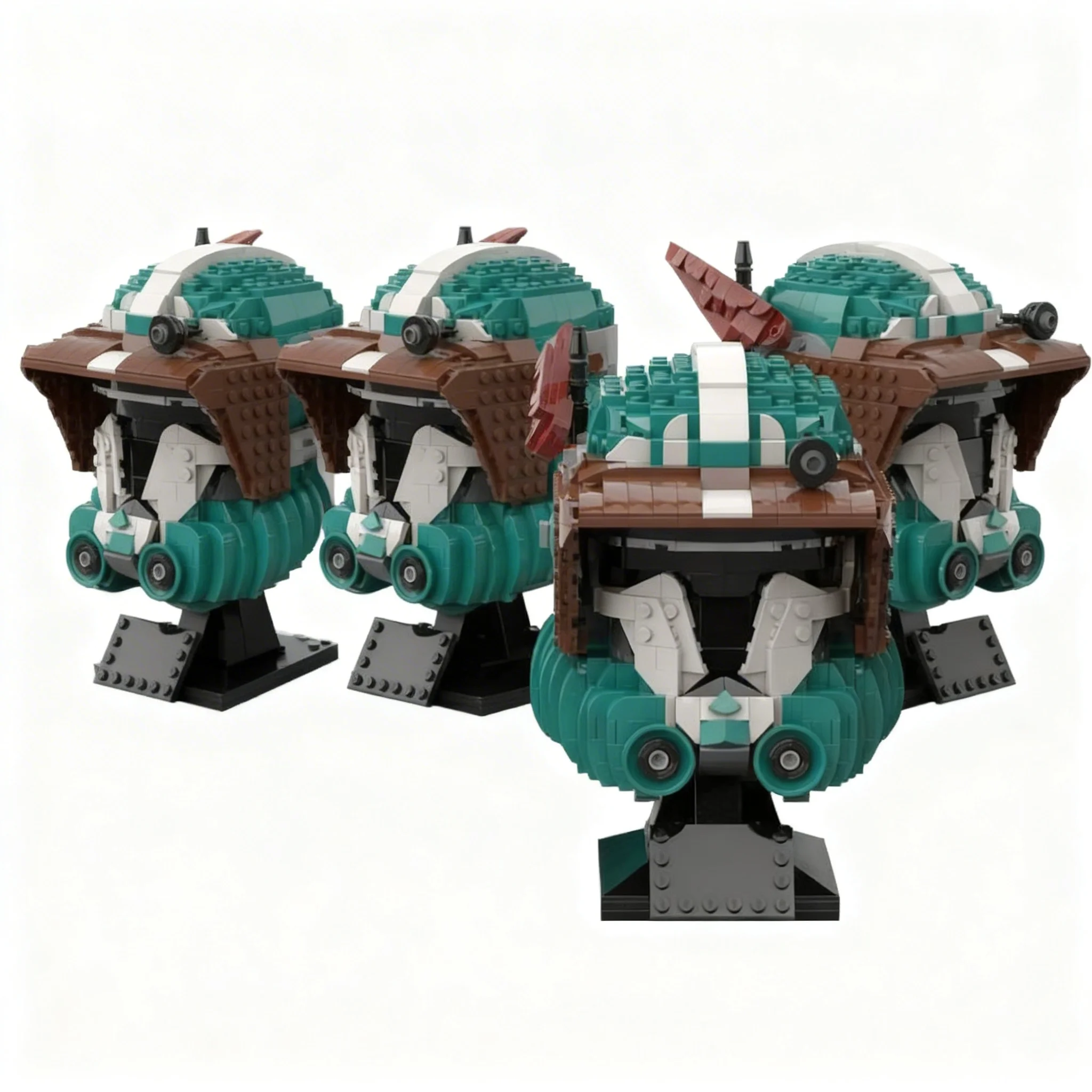 1061pcs MOC Helmet Captain Tukk Tales Space Battle Galaxy SciFi Model Building Blocks Module Diorama Figure Ship Robot Toy Gift