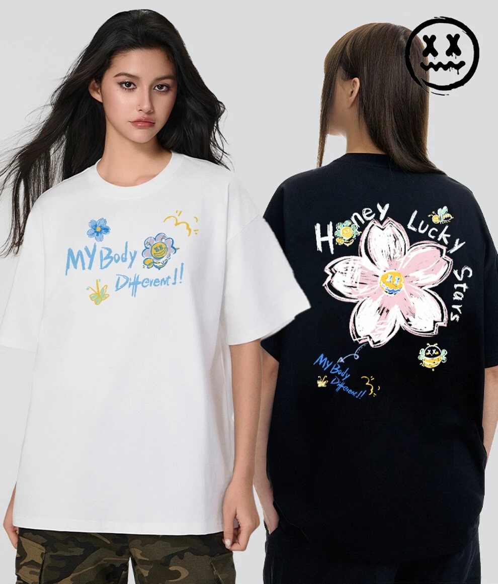 

Plus Size MBD Little Devil 2025 New Summer Heavy Cotton Loose T-shirt Women's Couple Blusas Mujer De Moda 2022 Verano Elegantes