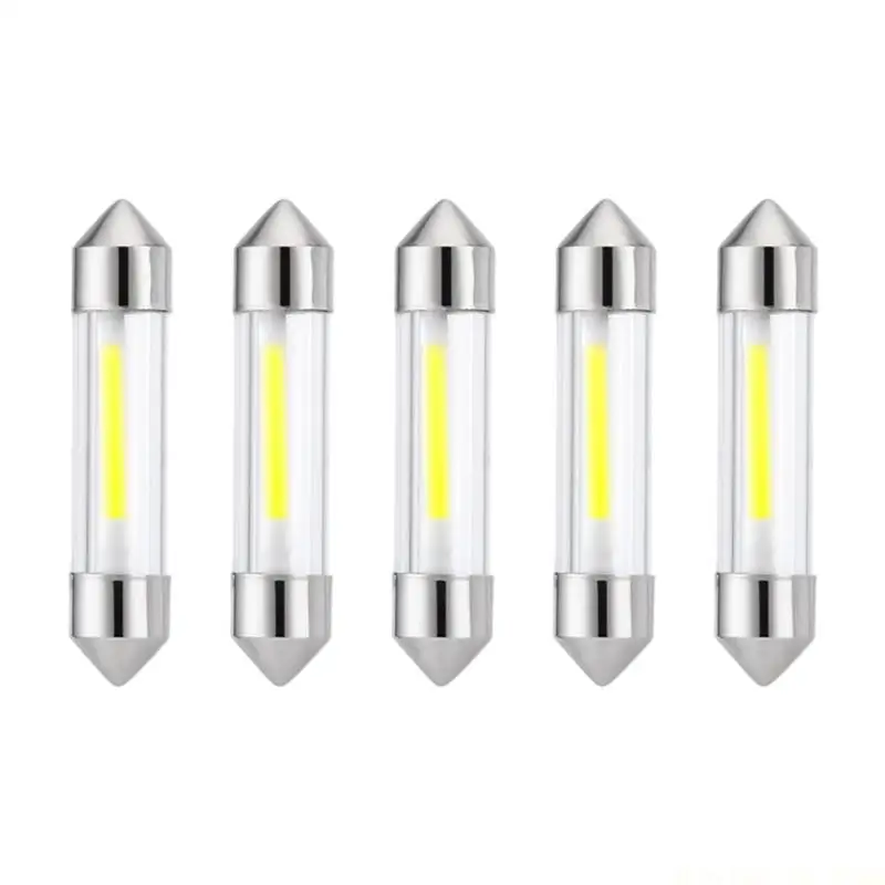 J0MA Pack of 5 12V LED Festoon Interior Lamp Car Map Light Replacement Bulb  with Clear Housing for Cabin Reading Night Use