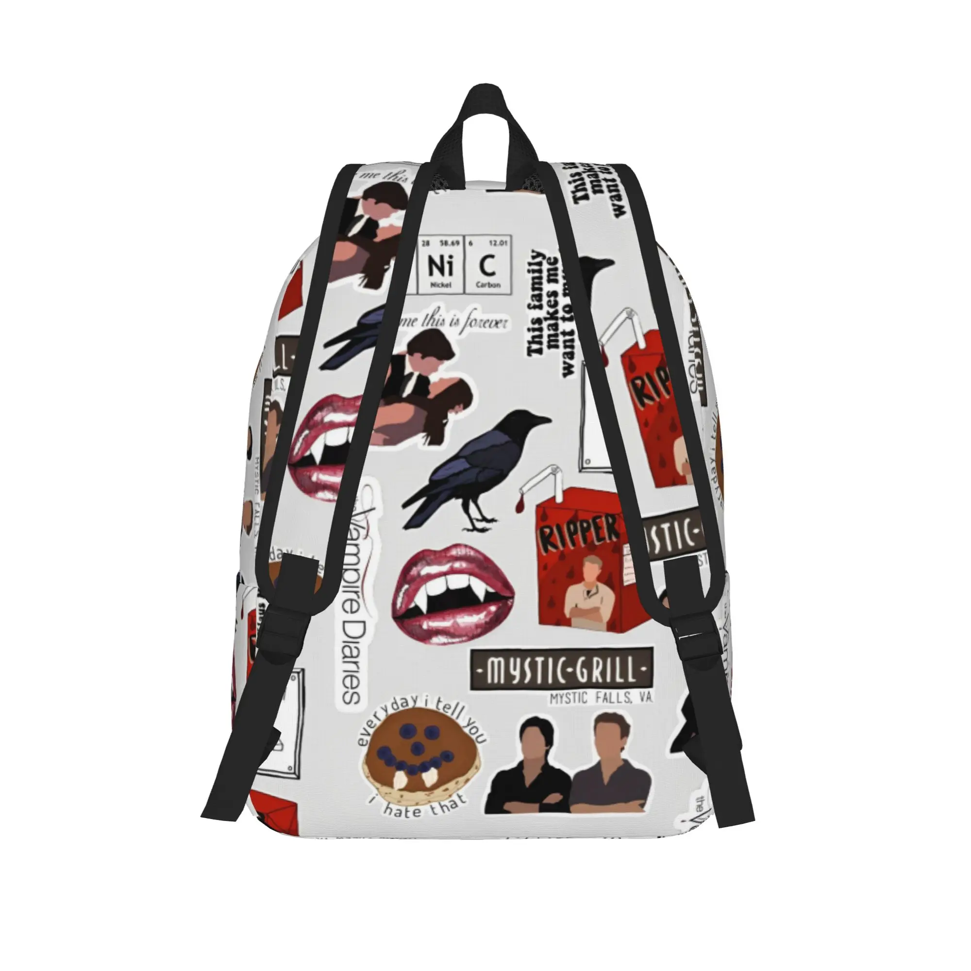 The Vampire Diaries Cartoon Backpack for Men Women Teenage Student Business Daypack TV Series College Shoulder Bag Sports